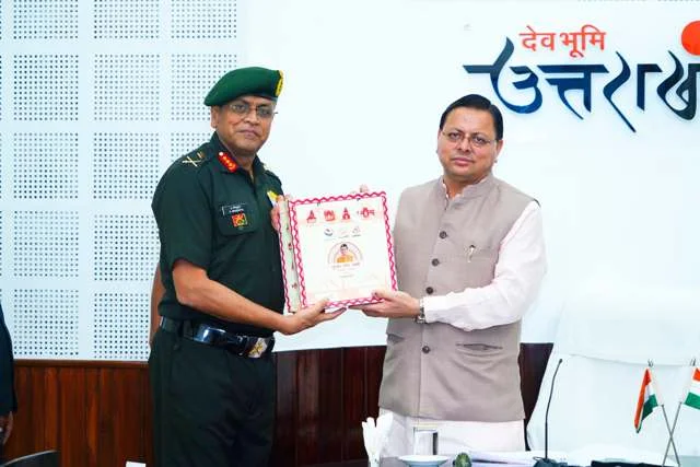 सेना के मध्य कमान प्रमुख ने CM धामी से की शिष्टाचार भेंट