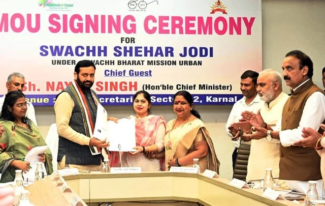 स्वच्छ भारत मिशन: करनाल नगर निगम ने 5 नगर पालिकाओं संग किया समझौता