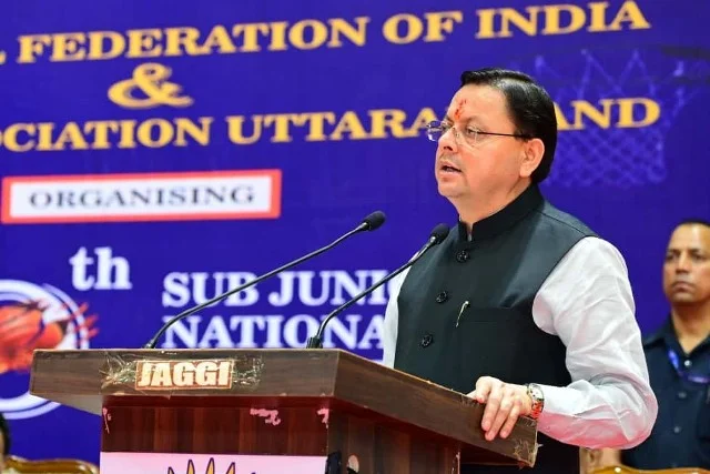 धामी ने सब-जूनियर राष्ट्रीय बास्केटबॉल टूर्नामेंट का उद्घाटन किया