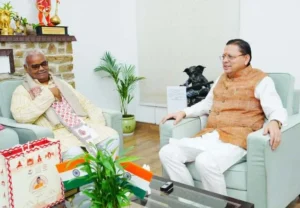 उत्तराखंड सीएम आवास में धामी और राजस्थान मंत्री दिलावर के बीच महत्वपूर्ण चर्चा
