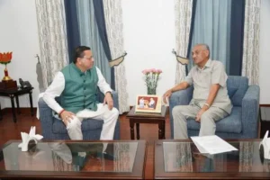 मुख्यमंत्री धामी और विजय बहुगुणा की मुलाकात, प्रदेश के विकास संबंधी मुद्दों पर हुआ मंथन